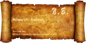 Németh Bennó névjegykártya